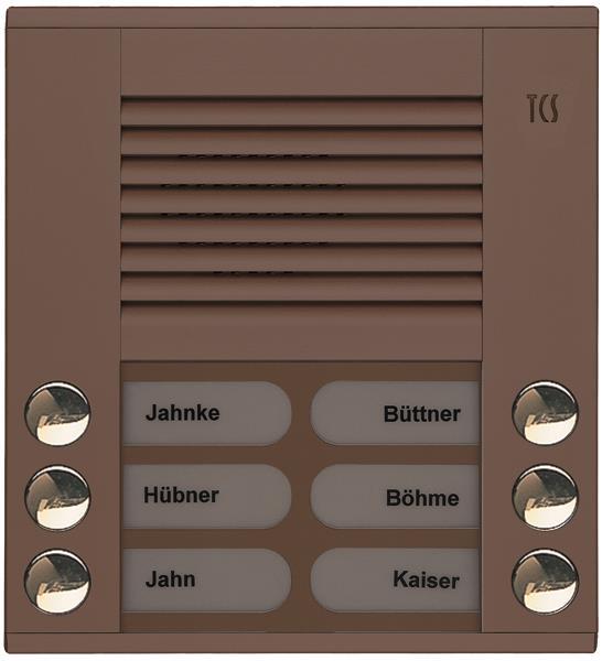 TCS Audio Außenstation Serie PES 6 Klingeltasten (rechts-/ linksbündig), AP bron