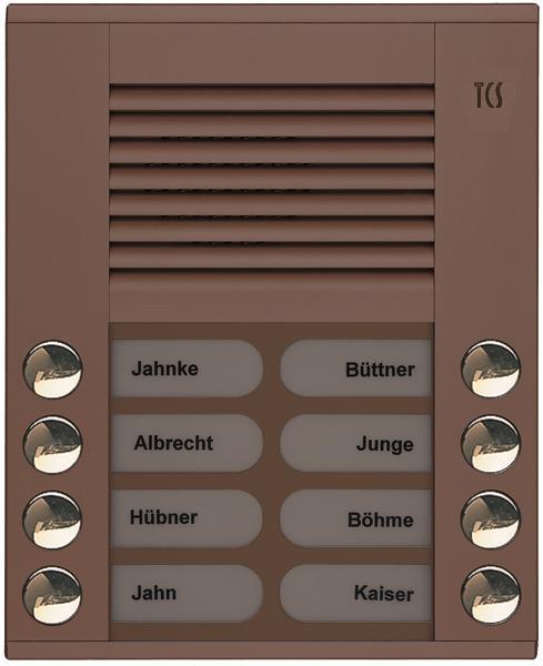 TCS Audio Außenstation Serie PES 8 Klingeltasten (rechts-/ linksbündig), AP bron