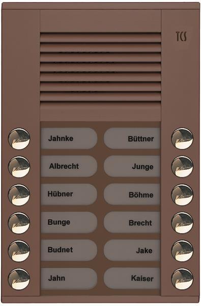 TCS Audio Außenstation Serie PES 12 Klingeltasten (rechts-/ linksbündig), AP bro