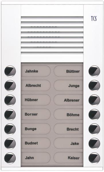 TCS Audio Außenstation Serie PES 14 Klingeltasten (rechts-/ linksbündig), AP wei