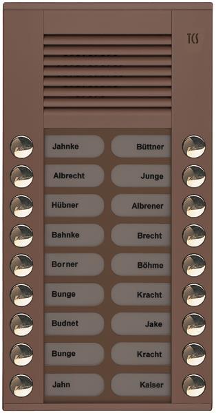 TCS Audio Außenstation Serie PES 18 Klingeltasten (rechts-/ linksbündig), AP bro