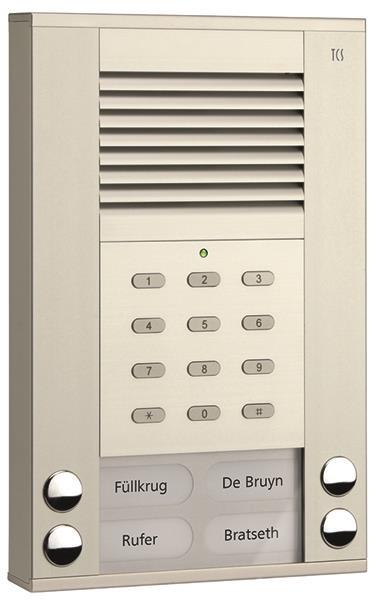 TCS Audio Außenstation Serie ASE 4 Klingeltasten (rechts-/linksbündig) mit integ