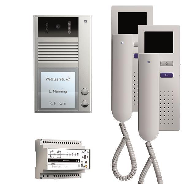 TCS video:pack AP für 2 Wohneinheiten, mit Außenstation AVC 2 Klingeltasten + 2x