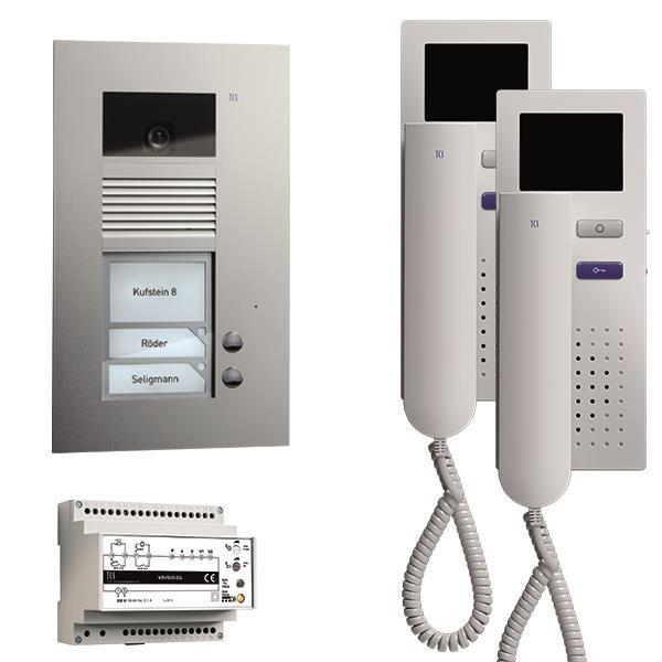 TCS video:pack AP für 2 Wohneinheiten, mit Außenstation AVU 2 Klingeltasten + 2x