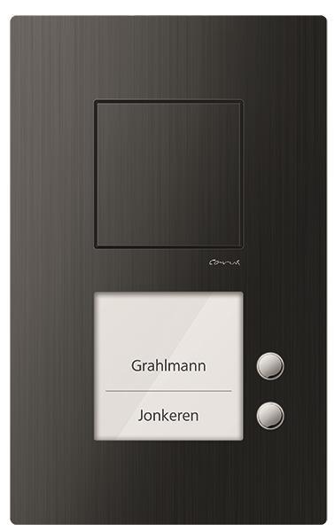 TCS Audio Außenstation Serie Carus IRIS mit 2 Klingeltasten (rechtsbündig), AP s