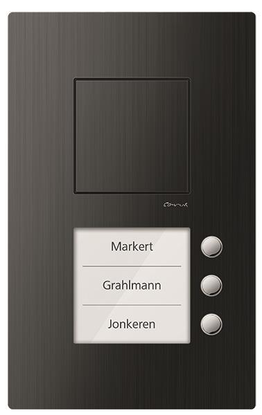 TCS Audio Außenstation Serie Carus IRIS mit 3 Klingeltasten (rechtsbündig), AP s