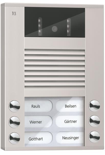 TCS Video-Außenstation mit 130-Grad-Kamera Serie AVE mit 6 Klingeltasten (rechts