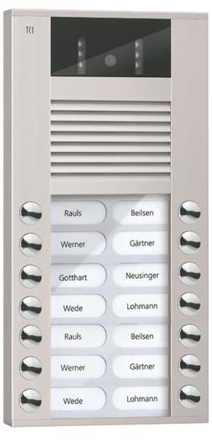 TCS Video-Außenstation mit 130-Grad-Kamera Serie AVE mit 14 Klingeltasten (recht