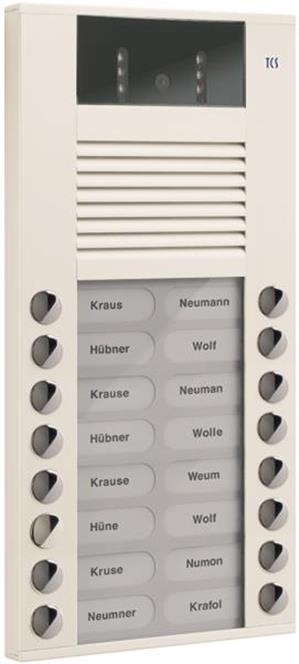 TCS Video-Außenstation mit 130-Grad-Kamera Serie AVE mit 16 Klingeltasten (recht