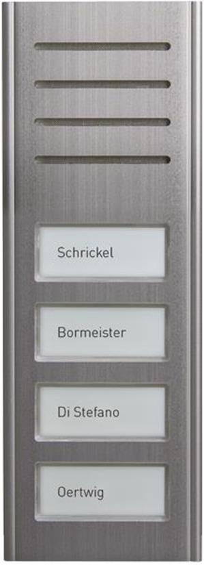 TCS Audio Außenstation Serie ASX 4 Namenfeldtaster (zentriert), AP silber