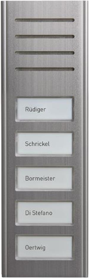 TCS Audio Außenstation Serie ASX 5 Namenfeldtaster (zentriert), AP silber