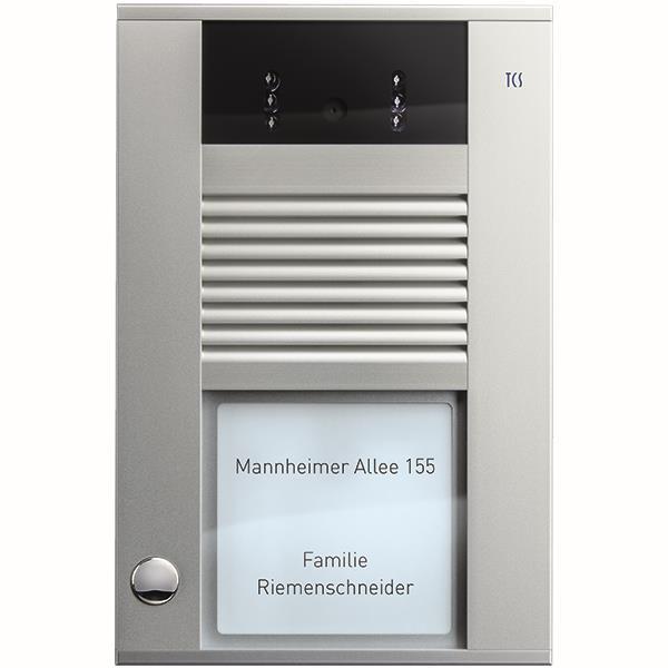 TCS IP-Video-Außenstation Serie AVD IP mit 1 Klingeltaste (linksbündig), AP silb