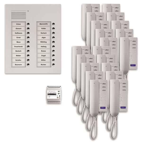 TCS audio:pack UP für 20 Wohneinheiten, mit Außenstation PUK 20 Klingeltasten 2-