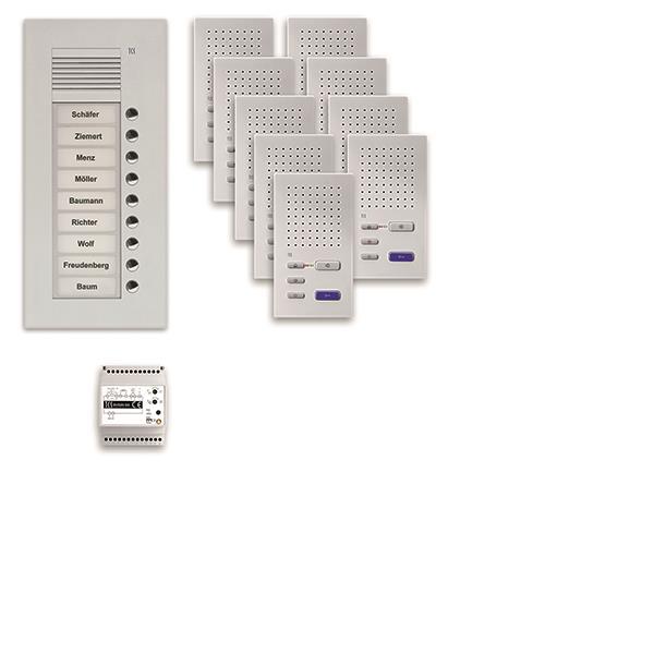 TCS audio:pack UP für 9 Wohneinheiten, mit Außenstation PUK 9 Klingeltasten + 9x