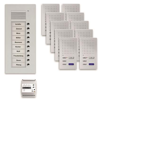 TCS audio:pack UP für 10 Wohneinheiten, mit Außenstation PUK 10 Klingeltasten +