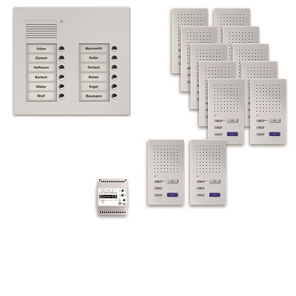 TCS audio:pack UP für 12 Wohneinheiten, mit Außenstation PUK 12 Klingeltasten 2-