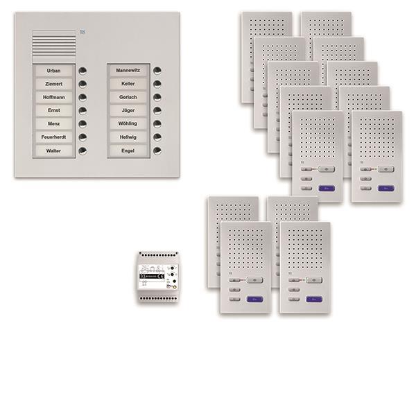 TCS audio:pack UP für 14 Wohneinheiten, mit Außenstation PUK 14 Klingeltasten 2-