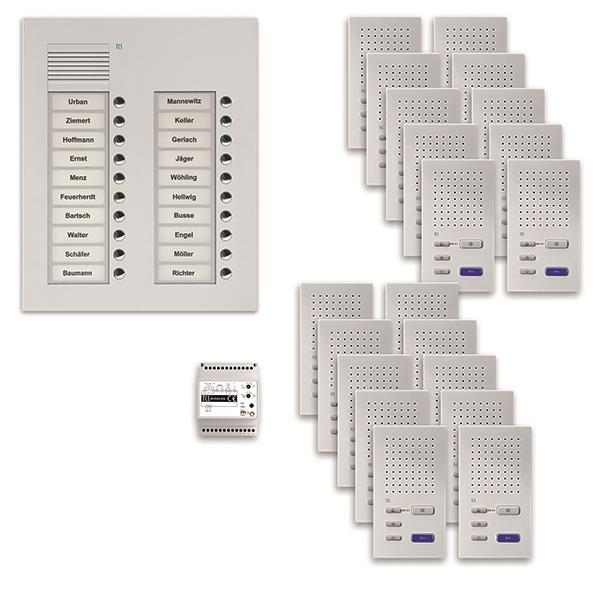 TCS audio:pack UP für 20 Wohneinheiten, mit Außenstation PUK 20 Klingeltasten 2-