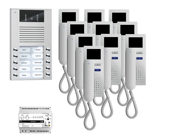 TCS video:pack AP für 10 Wohneinheiten, mit Außenstation AVE 10 Klingeltasten +