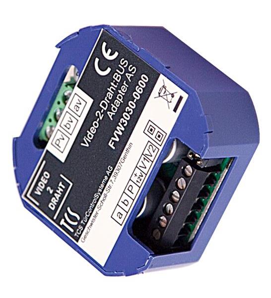 TCS Video-2-Draht:BUS-Adapter zur Ankopplung von Video-Außenstationen in 6-Draht