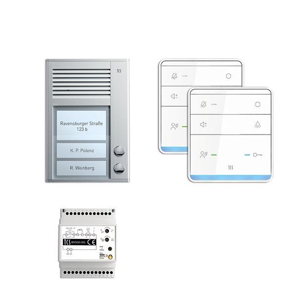 TCS audio:pack AP für 2 Wohneinheiten, mit Außenstation PAK 2 Klingeltasten + 2x