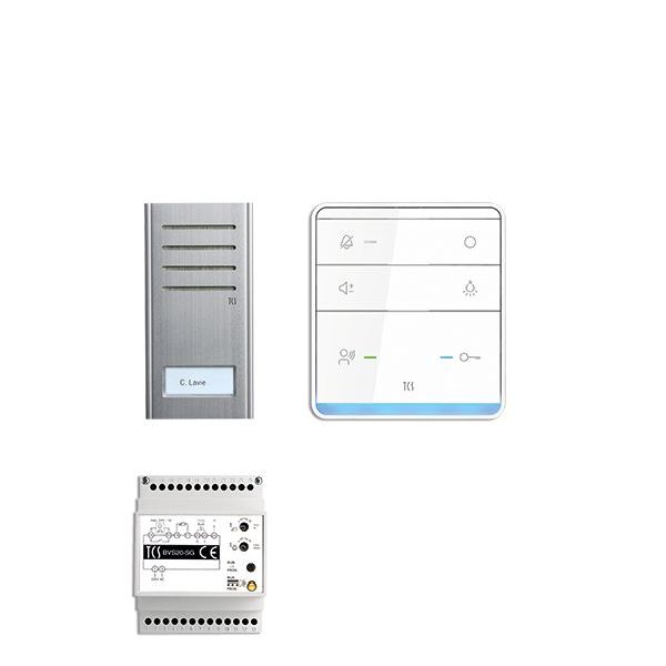 TCS audio:pack AP für 1 Wohneinheit, mit Außenstation ASX 1 Klingeltaste + 1x Fr