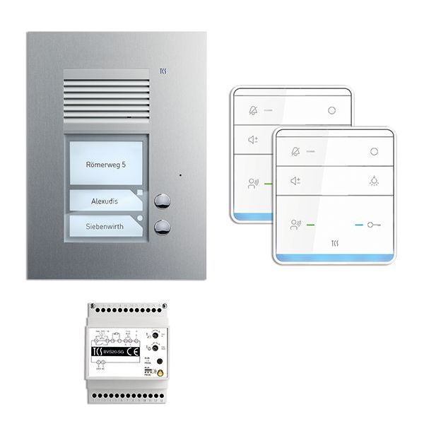 TCS audio:pack AP für 2 Wohneinheiten, mit Außenstation PUK 2 Klingeltasten + 2x