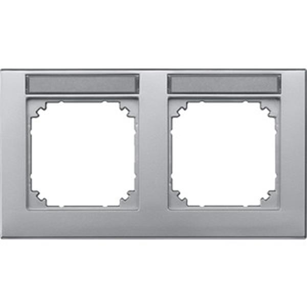 Merten M-PLAN-Rahmen, 2fach beschriftbar, waagerechte Montage, aluminium