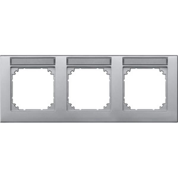 Merten M-PLAN-Rahmen, 3fach beschriftbar, waagerechte Montage, aluminium