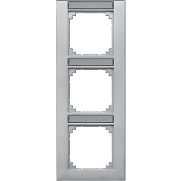 Merten M-PLAN-Rahmen, 3fach beschriftbar, senkrechte Montage, aluminium