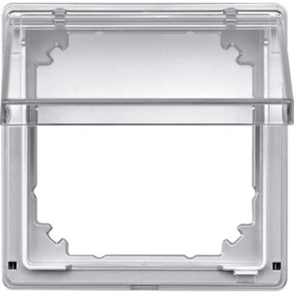 Merten Zwischenring mit transparentem Klappdeckel, aluminium, AQUADESIGN