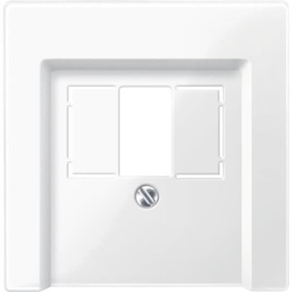 Merten Zentralplatte für TAE/Audio/USB, polarweiß glänzend, System M
