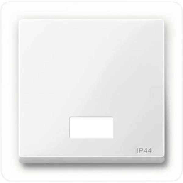 Merten Wippe mit rechteckigem Symbolfenster IP44, polarweiß glänzend, System M