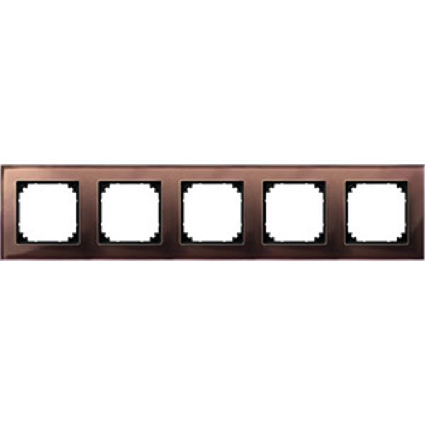 Merten M-PLAN-Echtglasrahmen, 5fach, Mahagonibraun