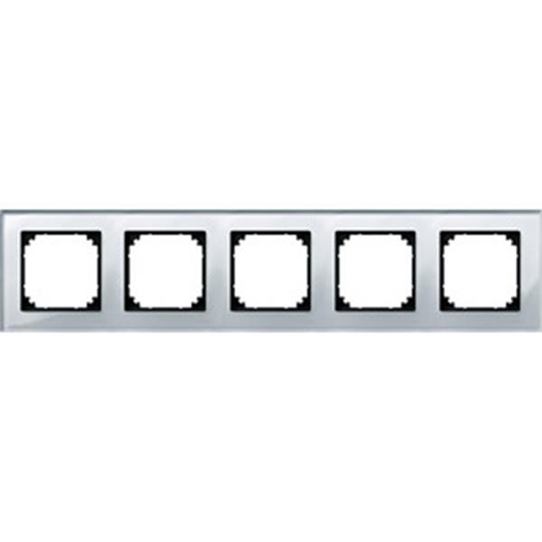 Merten M-PLAN-Echtglasrahmen, 5fach, Diamantsilber