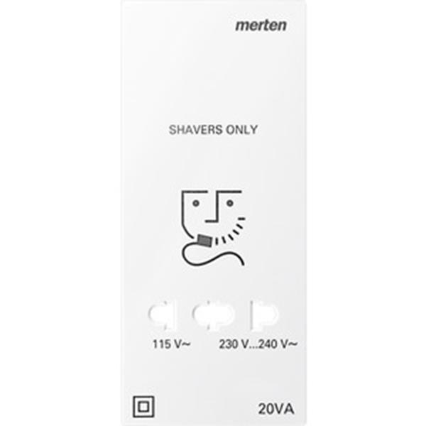 Merten Zentralplatte für Rasiersteckdose, polarweiß, System M