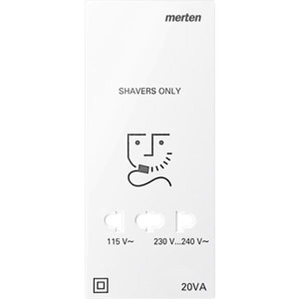 Merten Zentralplatte für Rasiersteckdose, polarweiß glänzend, System M