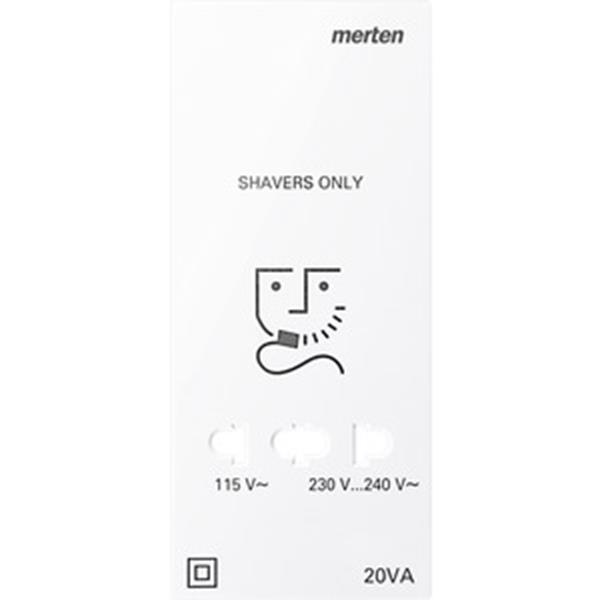 Merten Zentralplatte für Rasiersteckdose, aktivweiß glänzend, System M