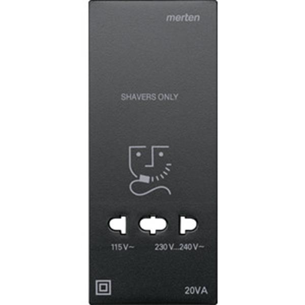 Merten Zentralplatte für Rasiersteckdose, anthrazit, System M