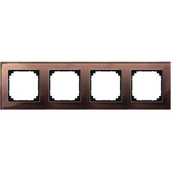 Merten M-PLAN-Echtglasrahmen, 4fach, Mahagonibraun