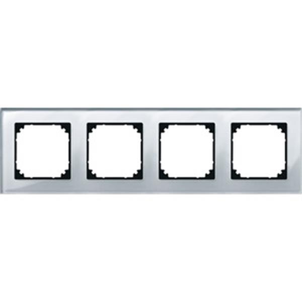 Merten M-PLAN-Echtglasrahmen, 4fach, Diamantsilber