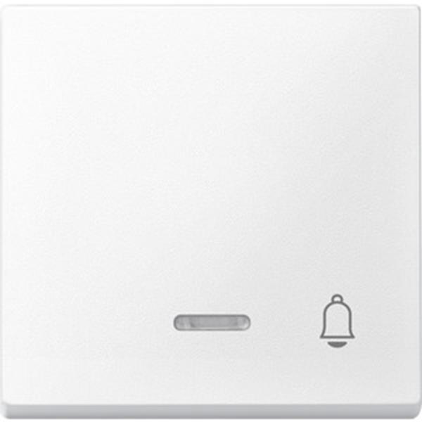 Merten Wippe mit Kontrollfenster und Aufdruck Klingel, polarweiß, System M