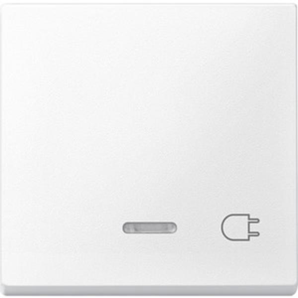 Merten Wippe mit Kontrollfenster und Aufdruck Steckdose, polarweiß, System M