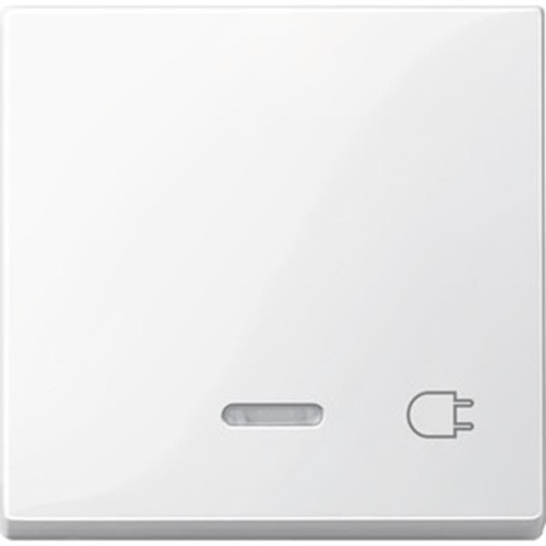 Merten Wippe mit Kontrollfenster und Aufdruck Steckdose, polarweiß glänzend, Sys