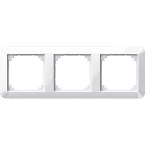Merten 1-M-Rahmen, 3fach, polarweiß glänzend