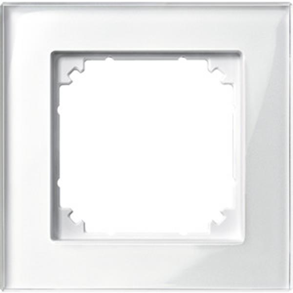Merten M-PLAN-Echtglasrahmen, 1fach, Brillantweiß