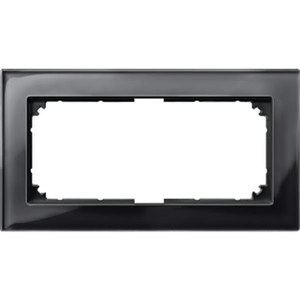Merten M-PLAN-Echtglasrahmen, 2fach ohne Mittelsteg, Onyxschwarz