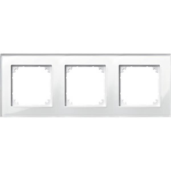 Merten M-PLAN-Echtglasrahmen, 3fach, Brillantweiß