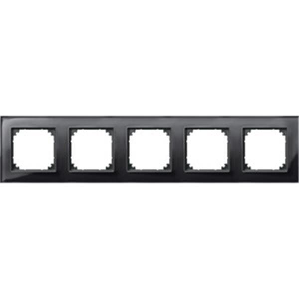 Merten M-PLAN-Echtglasrahmen, 5fach, Onyxschwarz