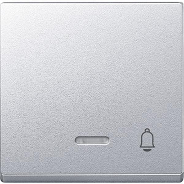 Merten Wippe mit Kontrollfenster und Aufdruck Klingel, aluminium, System M